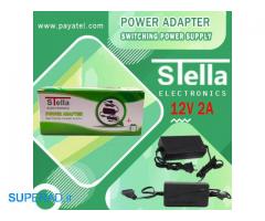 فروش آداپتور ۱۲ ولت ۲ آمپر استلا STELLA 12V 2A adapter با یک سال گارانتی